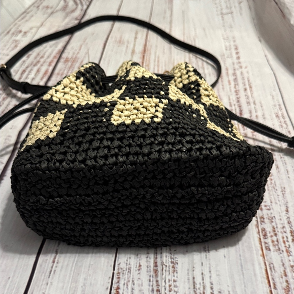 Universal Thread Straw Checkered Woven Drawstring… - image 8